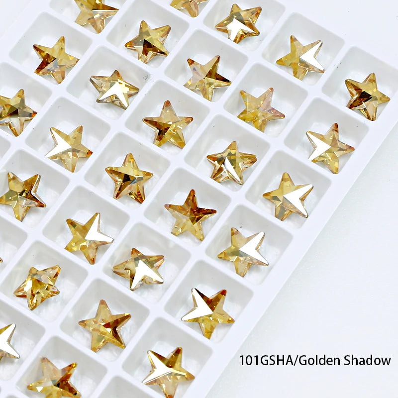 Star Shape  8x8mm Strass Diamond K9 Crystal Rhinestone Glitter Fancy Stone Glass Gems Applique For Nailart Shoes