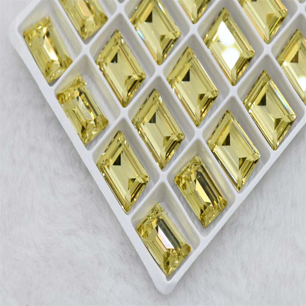 Wholesale k9 Rectangle Rhinestones Glass Strass crafts super Glitter For Clothes DIY Sewing Beads For Jewelry 10X14MM