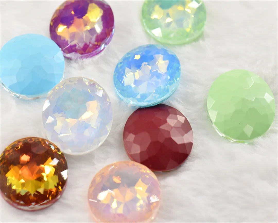 high quality 35mm Big rhinestones jelly Crystal  Round Glass stones  Jewels Making large beads for  wedding Decoration