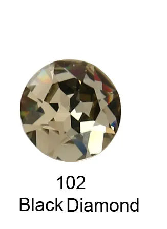 Round Crystal Glass Rhinestones, 3D Glitter Stones, DIY Diamonds for Jewelry Clothing, Garment Beads Decoration