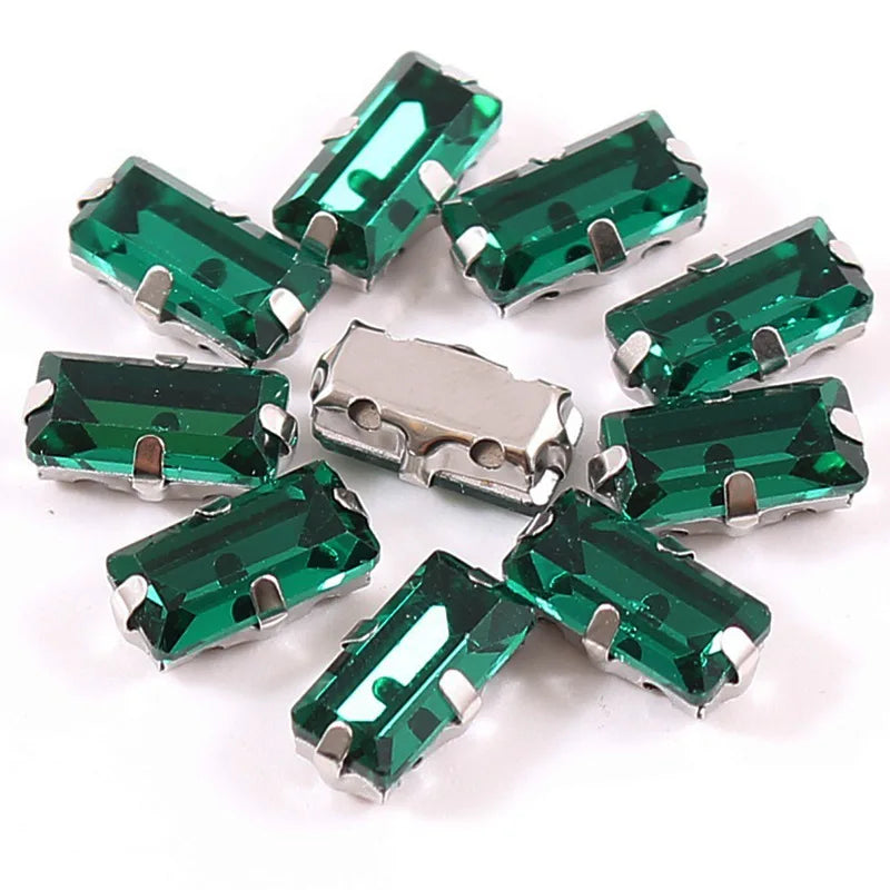 Baguette crystal stones wtth claw sew on  Fancy Stone  Glass Crystals rhinestones clothes Apparel Sewing Supplie accesorios