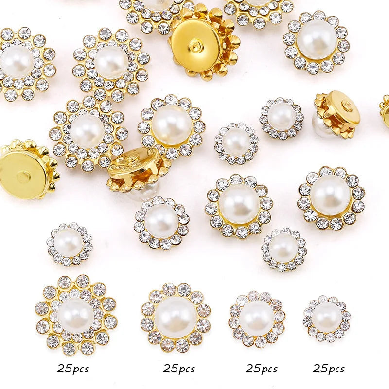 100pcs mixed size Sew-On Rhinestones Glitter for DIY Crafts Clothing Decoration Sparkling Bling round Shape Stones