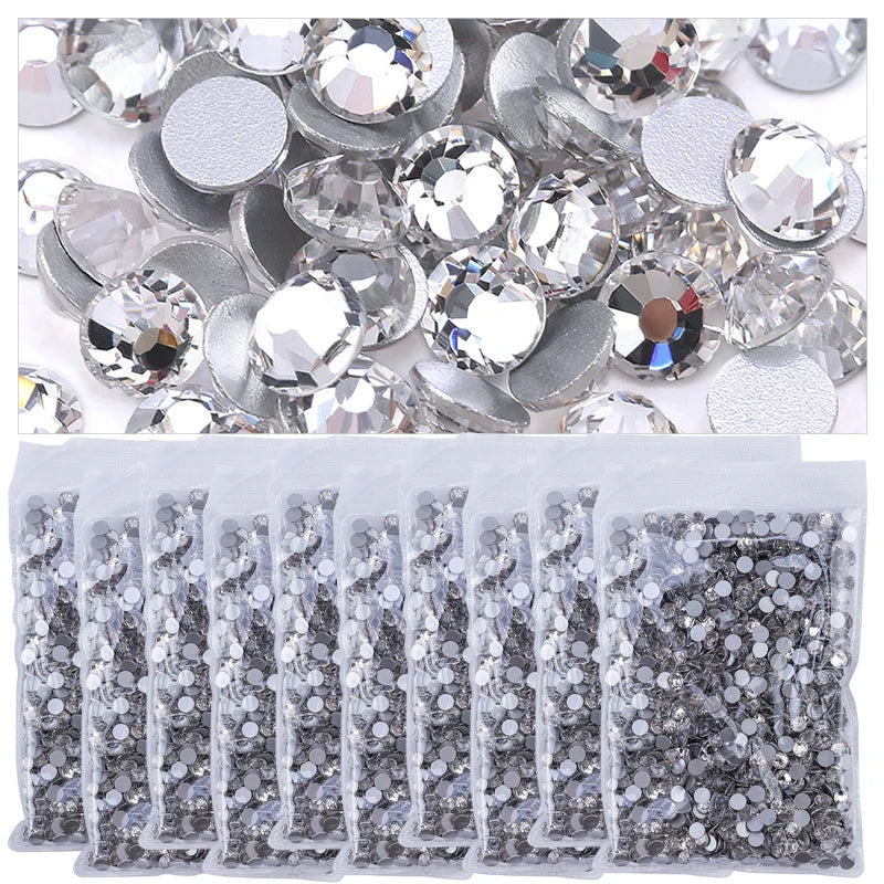 Wholesale in Bulk Rhinestones for Clothes DIY flat back Diamond Nail Rhinestone Decorations Crystals AB Glitter Face Art Stone