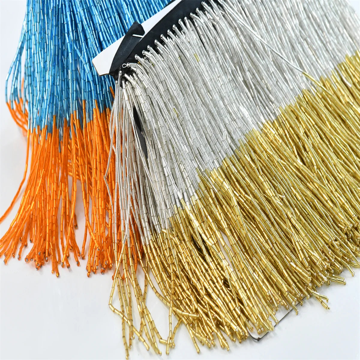 5 Yards 15cm Beaded Tassel Fringe Handmade Trimming for Costumes Dresses Crafts Sew on Decorative Edge