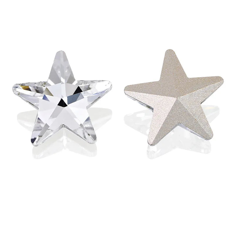K9 Glass Crystal  Rhinrstones 22MM Big  Star  point back glass stones jewels beads for crafts clothes Decoration