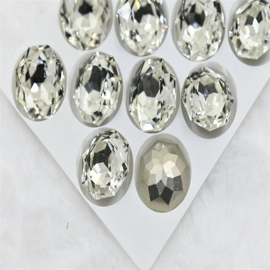 18mm Rose cut octagonal nail diamond super flash  multi-cut surface pointed bottom diamond Internet celebrity decoration DIY j