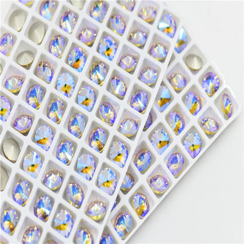STRASS CRYSTAL k9 Rivoli crystal stones to make crafts  glitter glue for glass rhinestones Applique Jewelry Decoration