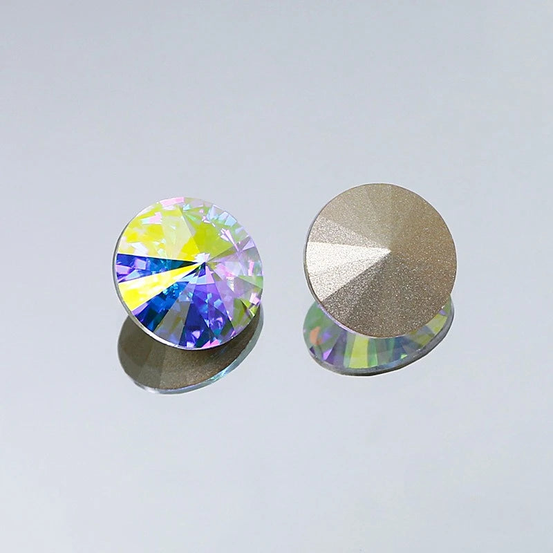 K9 18mm rivoli glass crystal pointback beads jewels making