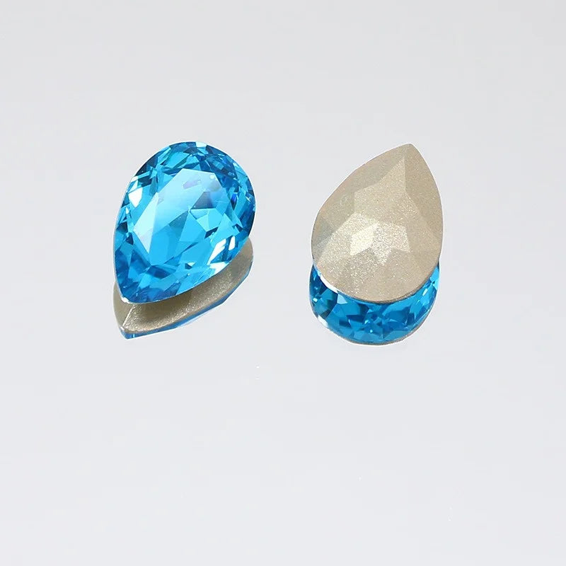 K9 30x40mm teardrop Glass Rhinestones High Quality Pointback Loose Glass Crystal Glue on Garment Crafts