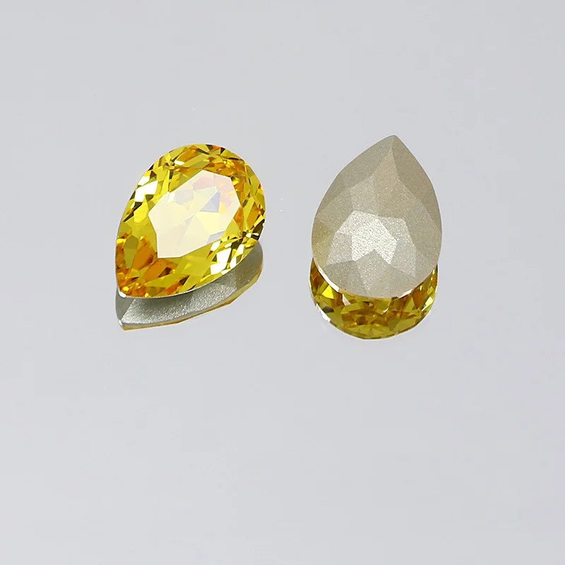 K9 30x40mm teardrop Glass Rhinestones High Quality Pointback Loose Glass Crystal Glue on Garment Crafts