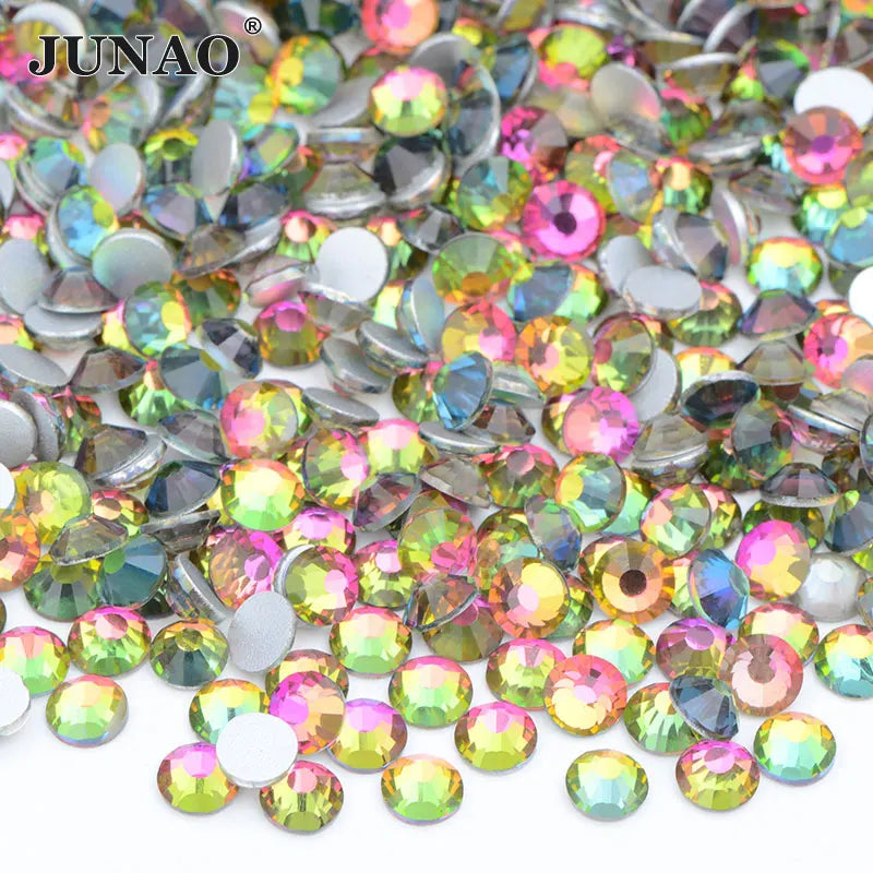 Bulk SS3 4 5 6 8 10 12 16 20 30 Dark Saim Glass Crystal Rhinestones Flat Back Gems Non Hotfix Strass Diamond for Clothes