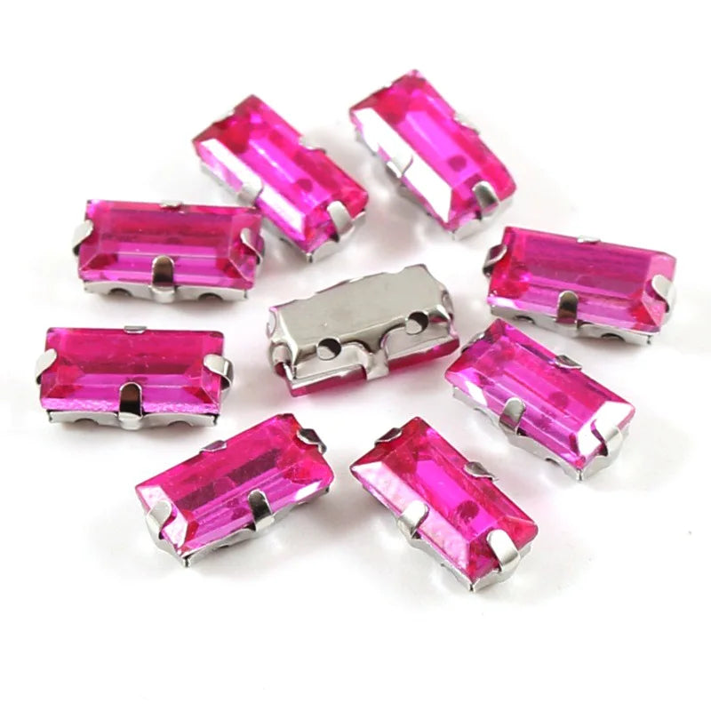 Baguette crystal stones wtth claw sew on  Fancy Stone  Glass Crystals rhinestones clothes Apparel Sewing Supplie accesorios