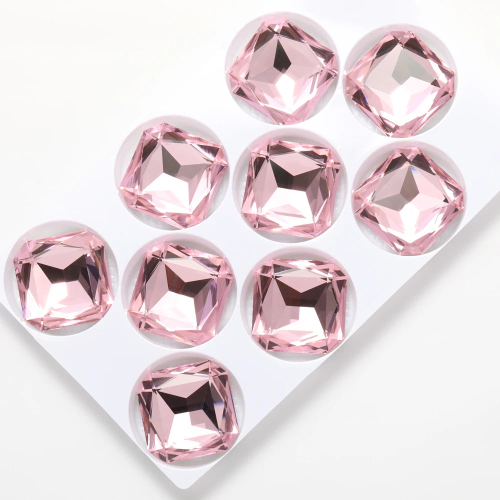 23x23mm 18mm  Square Octagon Rhinestones  Glass Stones Glitter Crystal Strass  Rhinestones Loose Stones