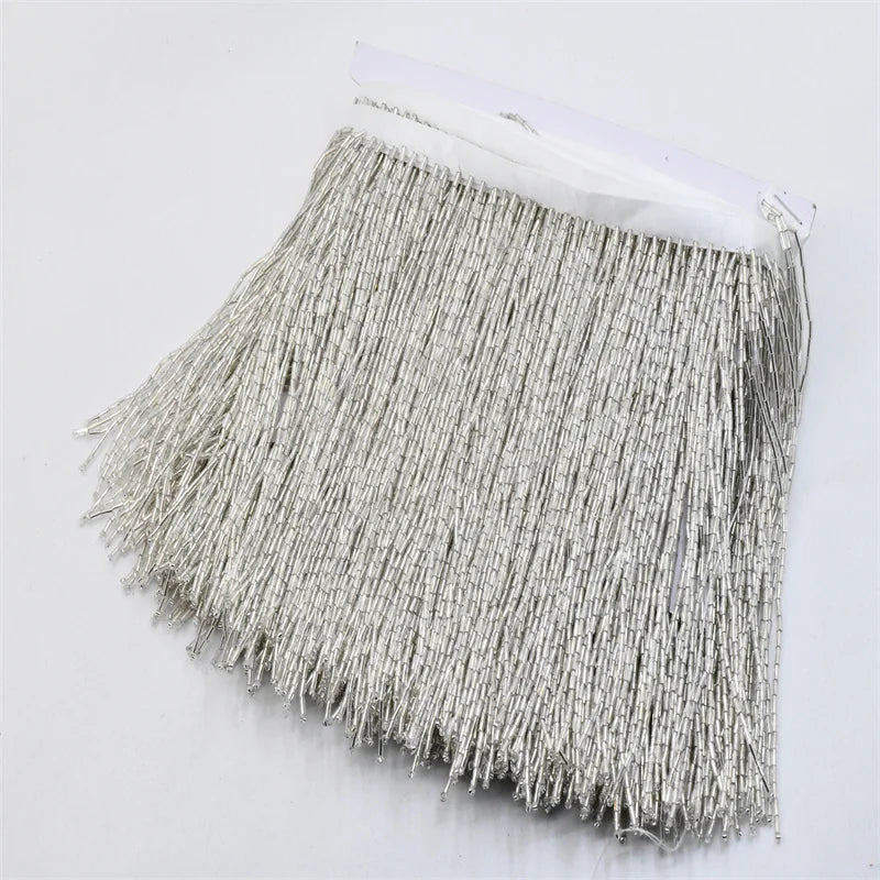 5 Yards 15cm Beaded Tassel Fringe Handmade Trimming for Costumes Dresses Crafts Sew on Decorative Edge