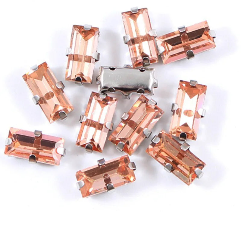 Baguette crystal stones wtth claw sew on  Fancy Stone  Glass Crystals rhinestones clothes Apparel Sewing Supplie accesorios