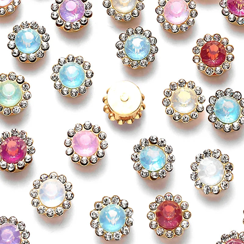 12mm Round glass bead double-layer hand-sewn bead garment accessories footwear hats wedding dresses DIY handmade jewelry