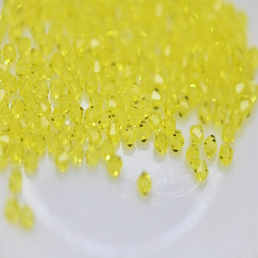 3mm 4mm Crystal Bicone Beads  Glass Loose Spacer Beads for bracelet DIY Jewelry Making