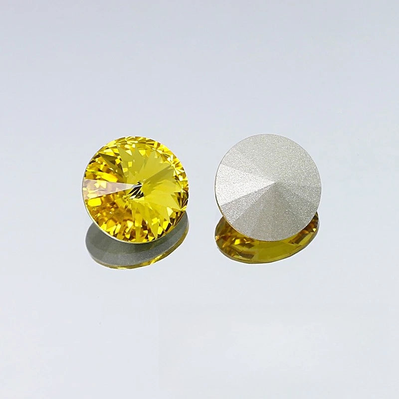K9 18mm rivoli glass crystal pointback beads jewels making