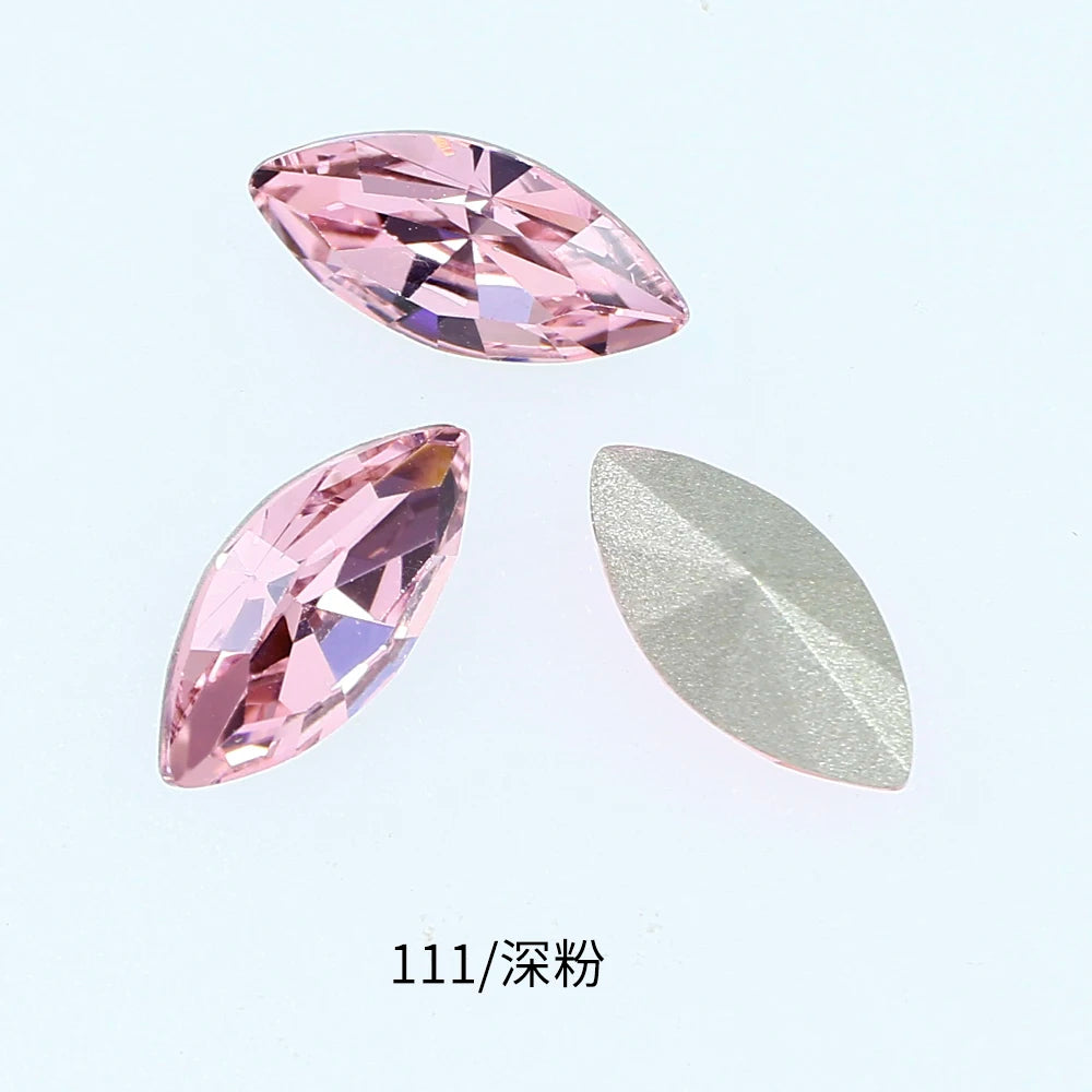 20pcs Navette Crystal Pointed Back Rhinestones All Size K9 Glass 3D Fancy Stones Nailart Diamond For Jewelry DIY 3017