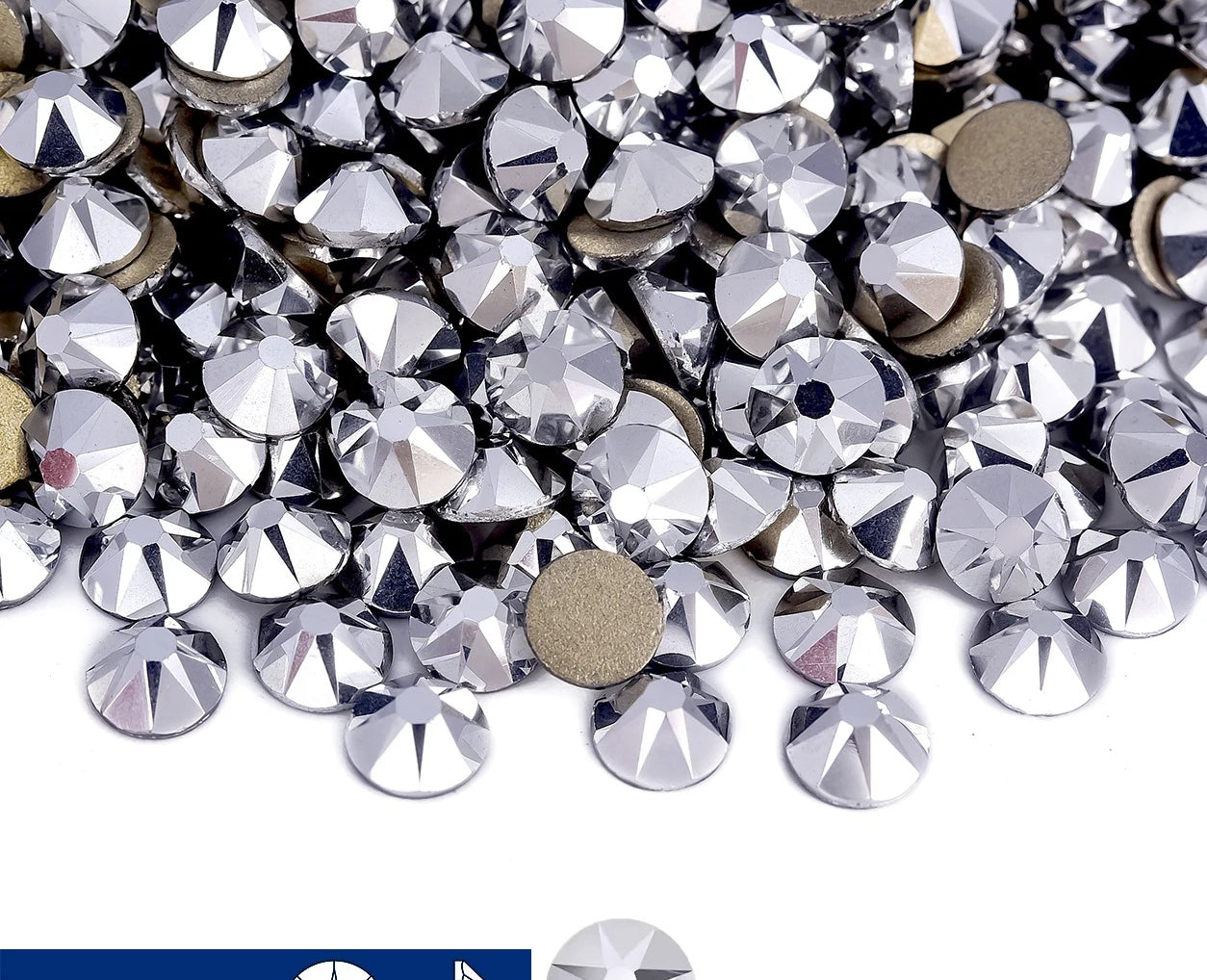 16cut face  Non Hotfix Glass Crystal Rhinestones for Nail Art Stick-On Flat Back Strass Gems 16 Cuts DIY Nail Decoration