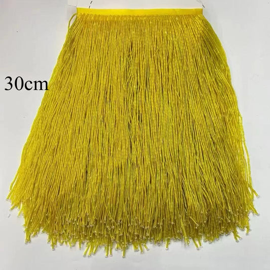 30cm glass bead fringe trim tassels sewing 5.5yard