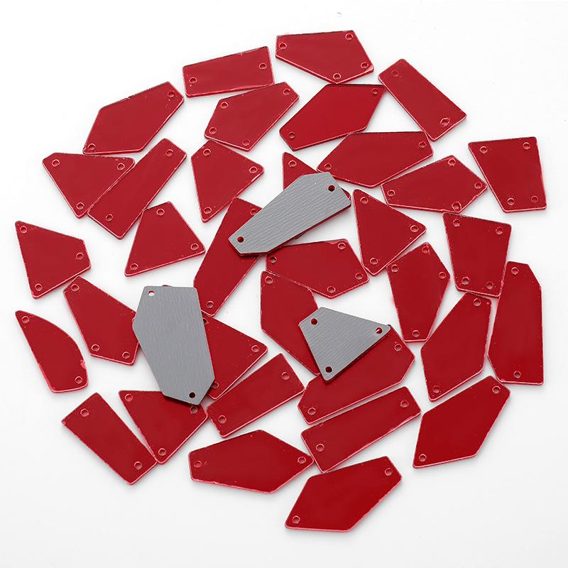 50pcs Mixed acrylic mirror, hand sewn drill, DIY clothing, wedding accessories, lenses, plastic shaped drill, patch
