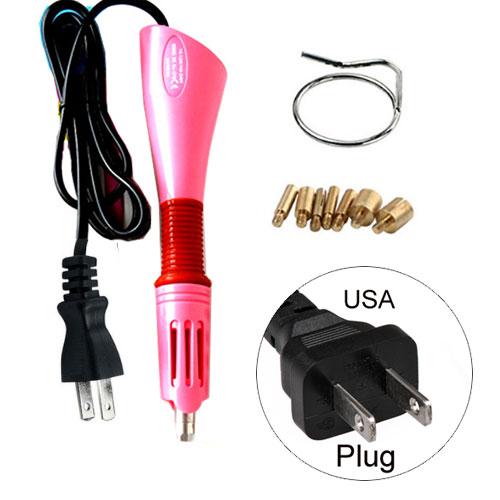 Fast Heated! Hot Fix Rhinestones Applicator Pink Hot Fix Applicator Iron-on Wand EU/US Plug Heat-fix Tool Wand Gun Garment B2852