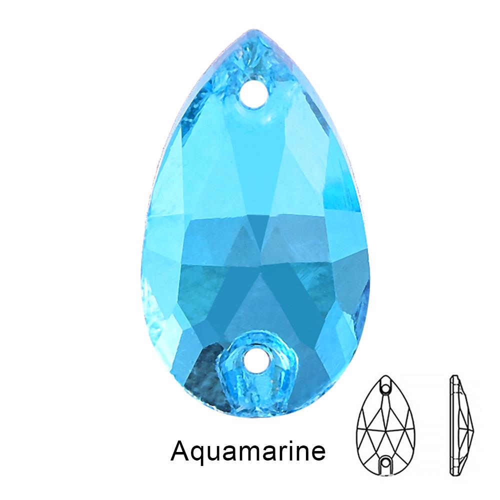 teardrop Crystal Glass Sewing Rhinestones Sew On Flatback Rhinestone Wedding Dress Accessories DIY Garment Making