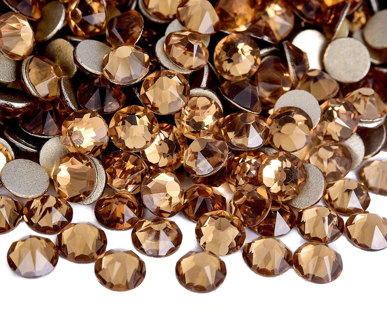 16cut face  Non Hotfix Glass Crystal Rhinestones for Nail Art Stick-On Flat Back Strass Gems 16 Cuts DIY Nail Decoration