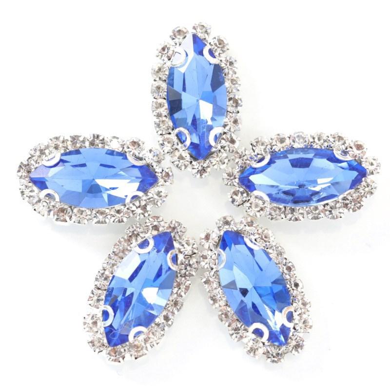 Navette with claw sew on Crystal Buckle Wedding Dress Accessory 7x15mm 9x18mm