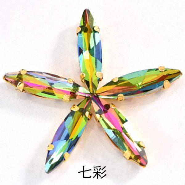 50pcs 4x15mm gold Claw sew on rhinestones flatback glass crystal loose rhinestones with holes diy clothing accessories