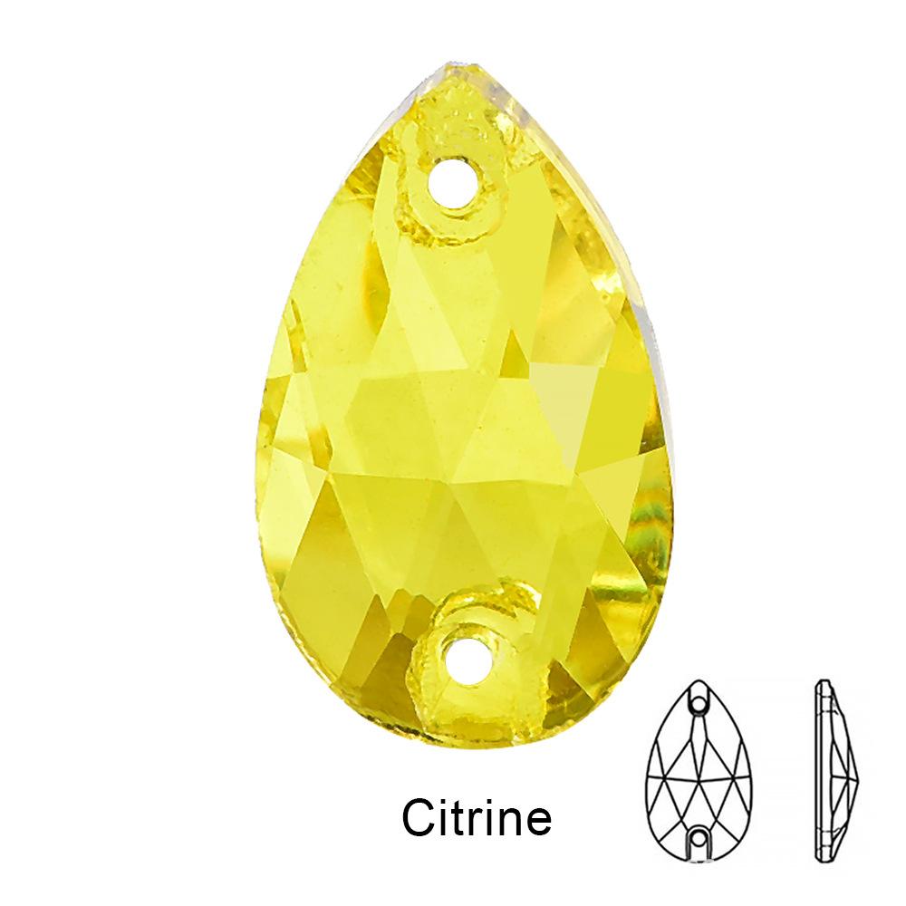 teardrop Crystal Glass Sewing Rhinestones Sew On Flatback Rhinestone Wedding Dress Accessories DIY Garment Making