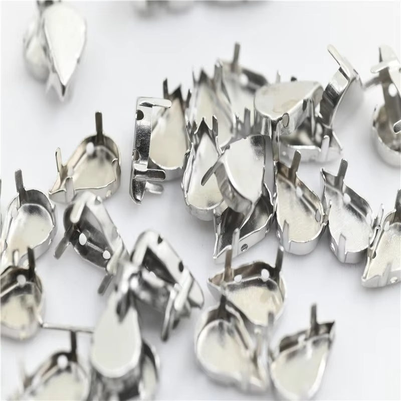 empty setting 5x8mm 8x13mm glass fancy stone pointback crystal Diamante Rhinestones Droplet jewels Nail Art Decoration