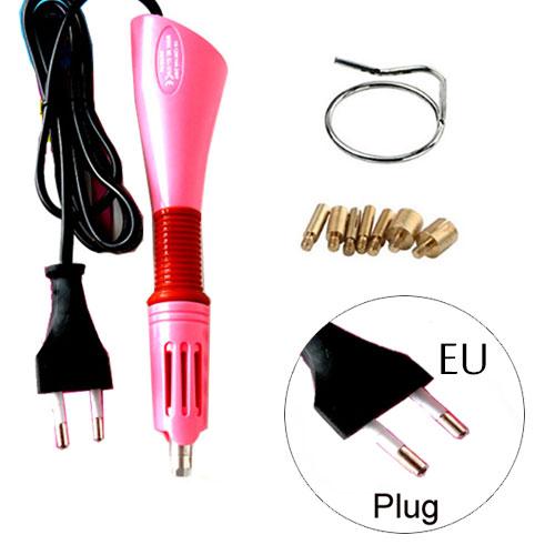 Fast Heated! Hot Fix Rhinestones Applicator Pink Hot Fix Applicator Iron-on Wand EU/US Plug Heat-fix Tool Wand Gun Garment B2852