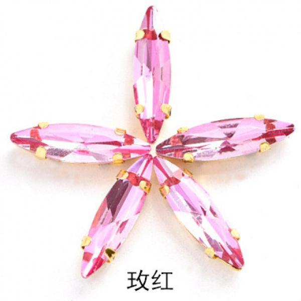 50pcs 4x15mm gold Claw sew on rhinestones flatback glass crystal loose rhinestones with holes diy clothing accessories