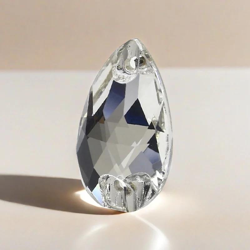 High quality  k9 super fancy teardrop Strass rhinestones glass flatback crystal ab Costume crafts sewing appliques for clothing