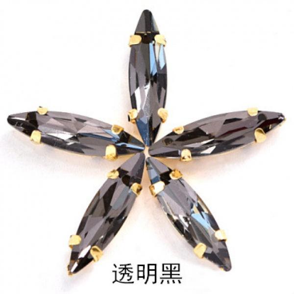 50pcs 4x15mm gold Claw sew on rhinestones flatback glass crystal loose rhinestones with holes diy clothing accessories