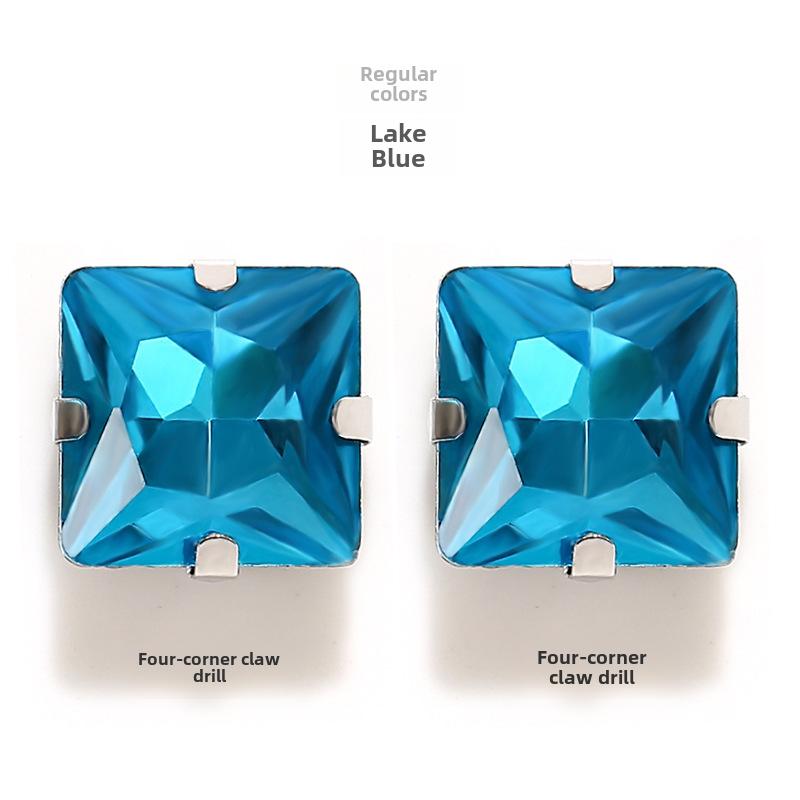 Square Corner Hand Sewing Glass Drill with Hole Claw Drill DIY Wedding Dress Clothing Accessories Shoe Hat Bag Accessories