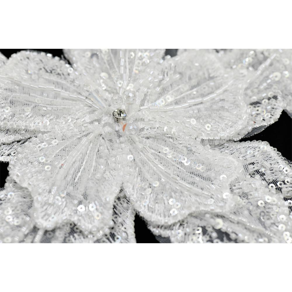 1pcs pin Multi-layer Lace Sequin Studded 3D Flower Patch DIY Clothing Decorative Applique Sweater Coat Accessories