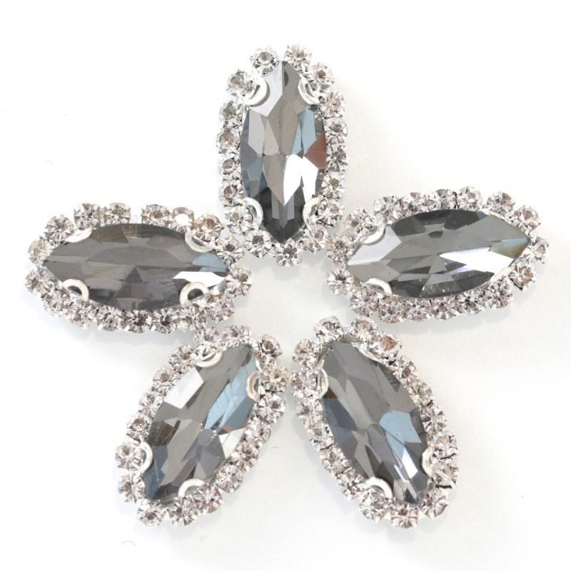 Navette with claw sew on Crystal Buckle Wedding Dress Accessory 7x15mm 9x18mm